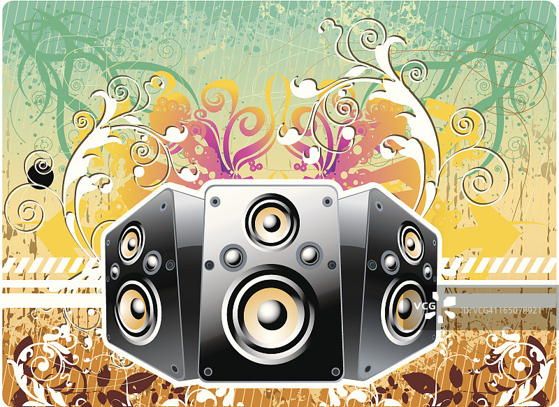 带漩涡设计的扬声器图片素材