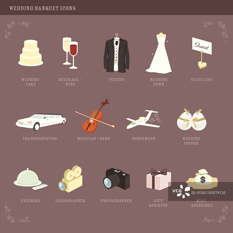 婚礼策划图标(2)图片素材