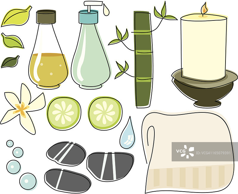 水疗素描物品图片素材