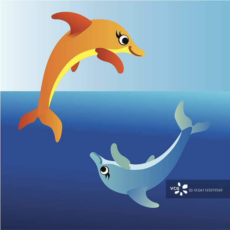 海中可爱的海豚图片素材