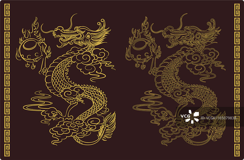 中国龙纹图案图片素材