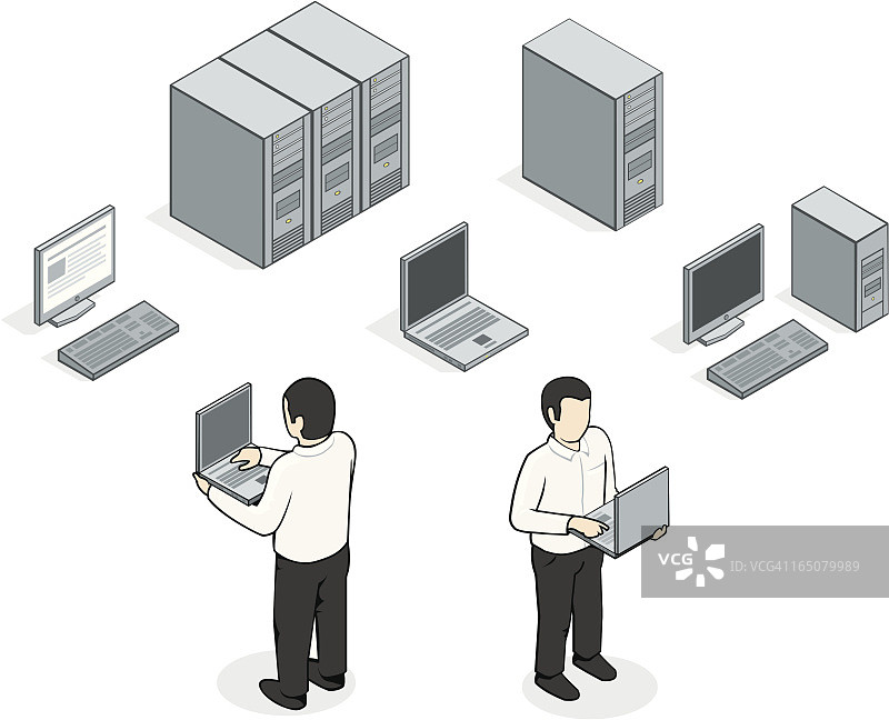 男人和电脑图片素材