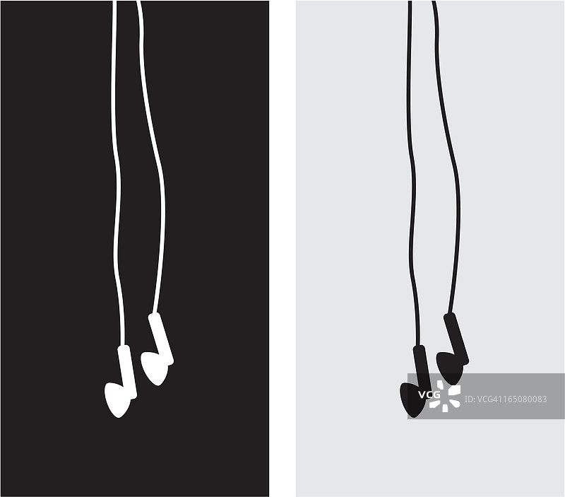 耳机剪影图片素材