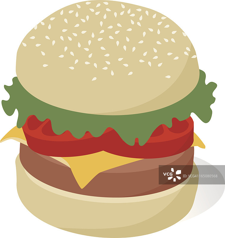 矢量芝士汉堡图片素材