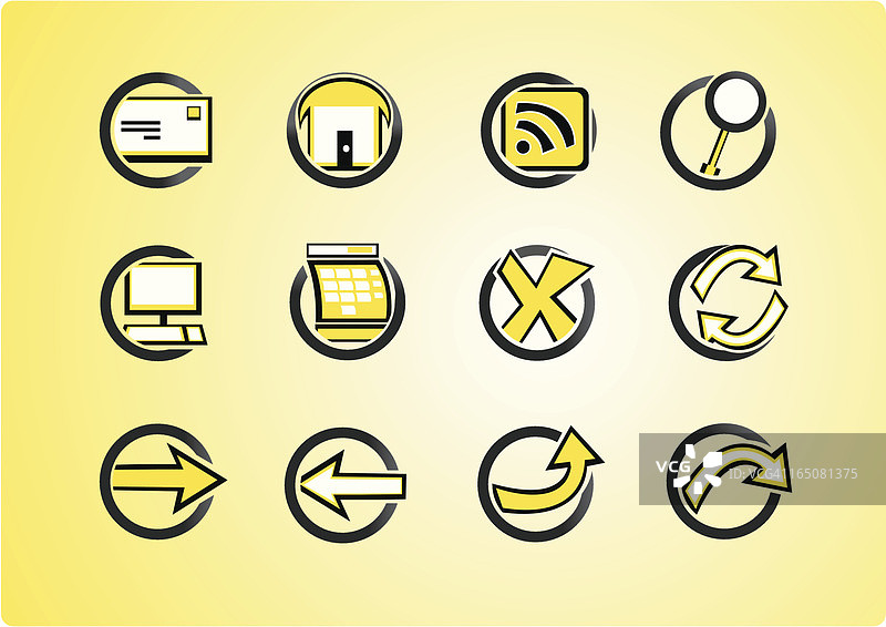 Web漫画风格图标图片素材