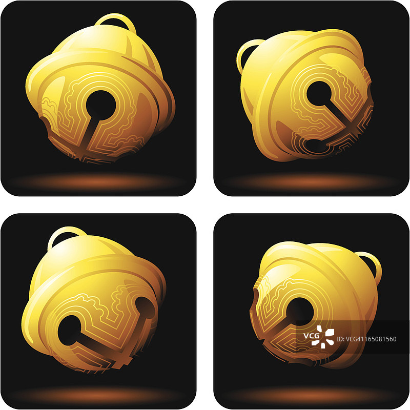 金色雪橇铃铛图片素材