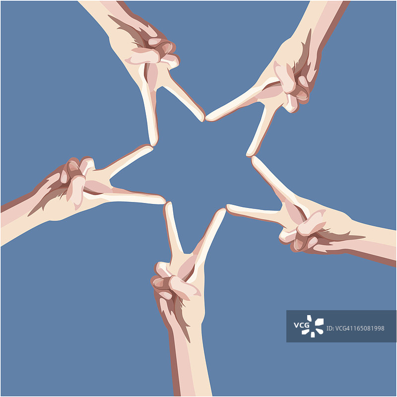 胜利手势之星图片素材