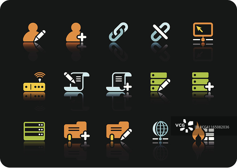 数据库和网络图标|彩色系列图片素材