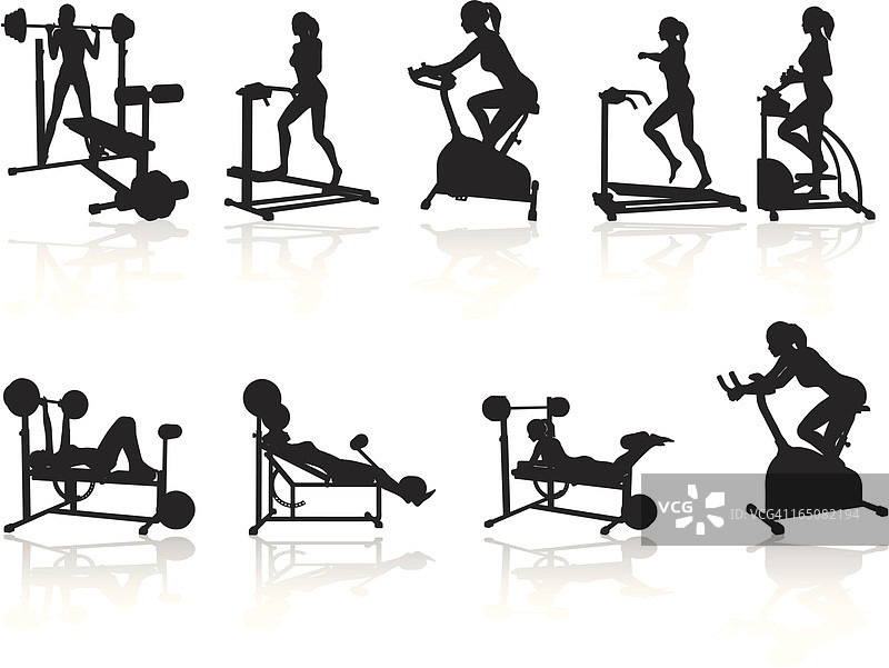 健身剪影合集图片素材