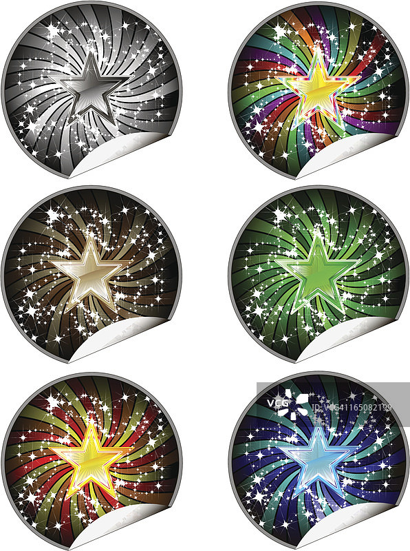 星星贴纸图标图片素材