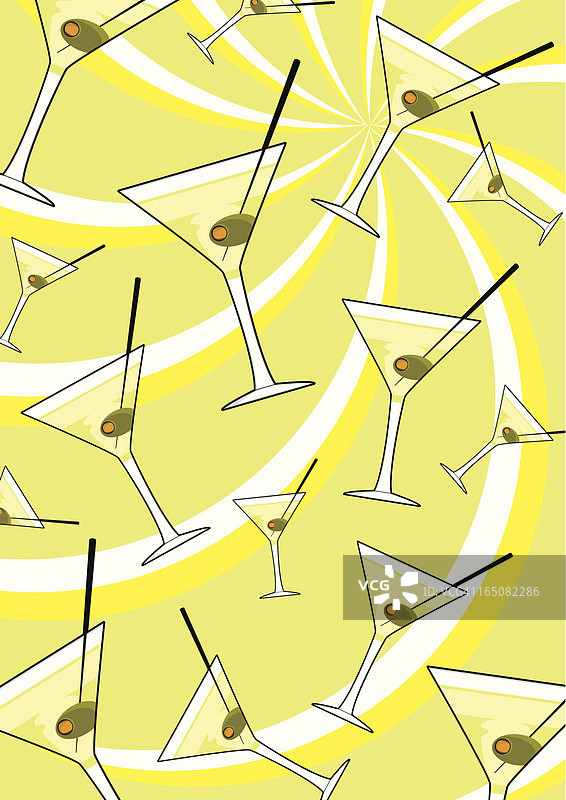 酷炫马提尼酒杯重复图案图片素材