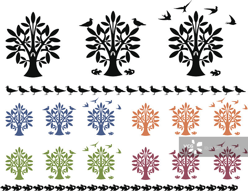 有小动物的树图片素材