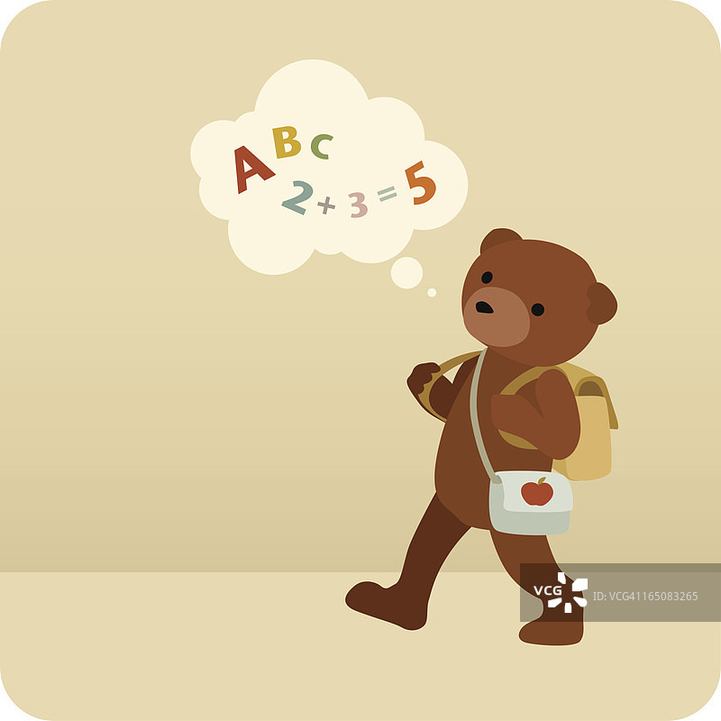 泰迪熊上学路上图片素材