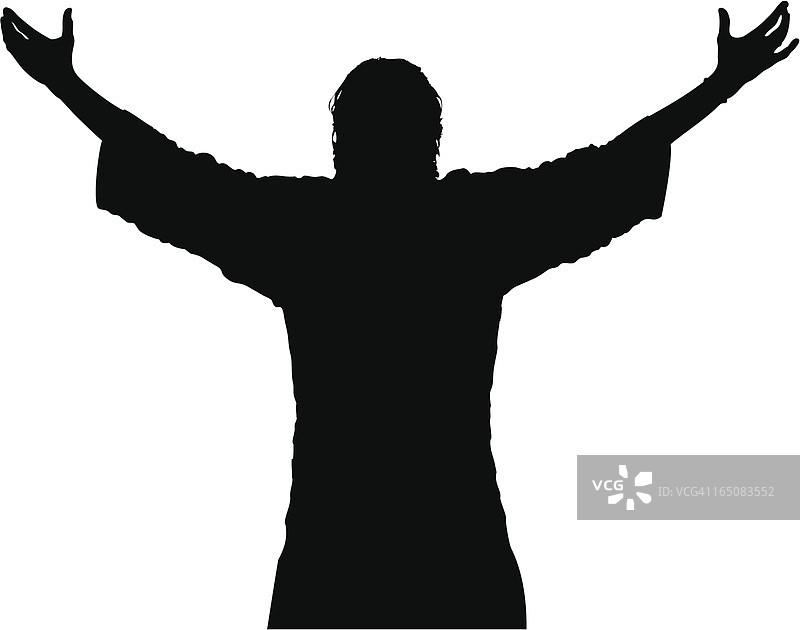 祈祷轮廓剪影图片素材