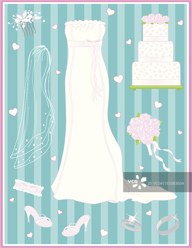 优雅简约婚纱与配饰图片素材