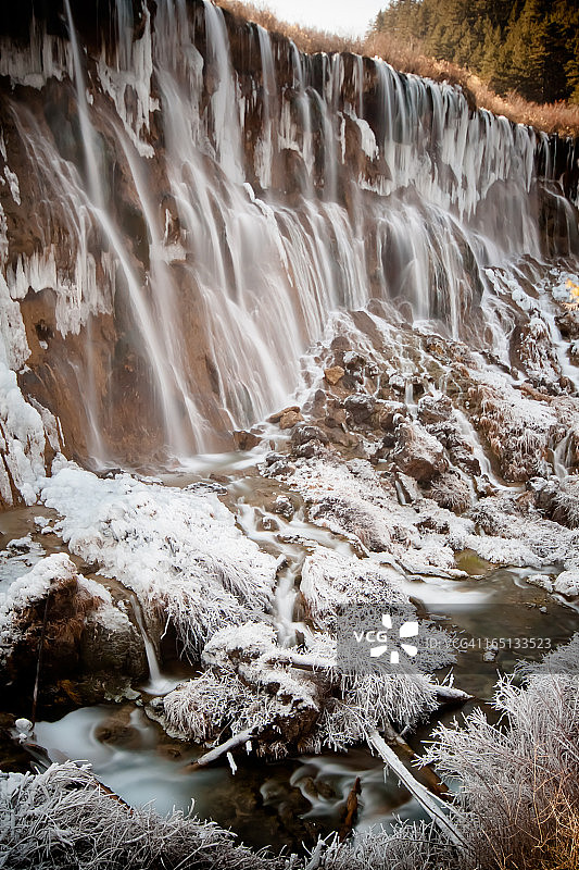 树正瀑布图片素材