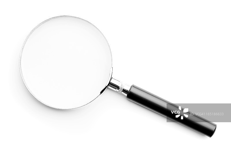 放大镜，白色背景上图片素材