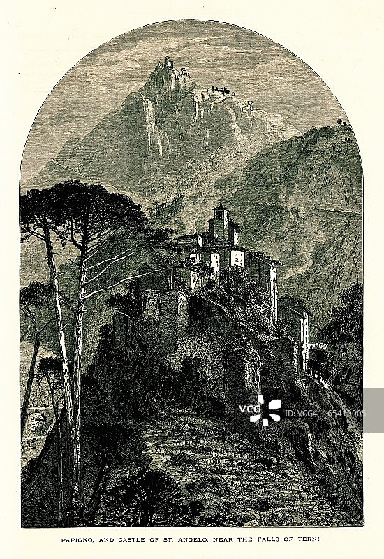 意大利特尔尼的帕皮尼奥和圣安吉洛城堡图片素材