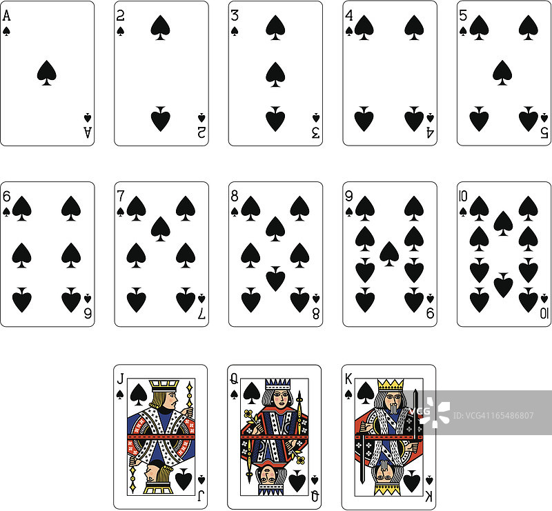 黑桃花色扑克牌图片素材