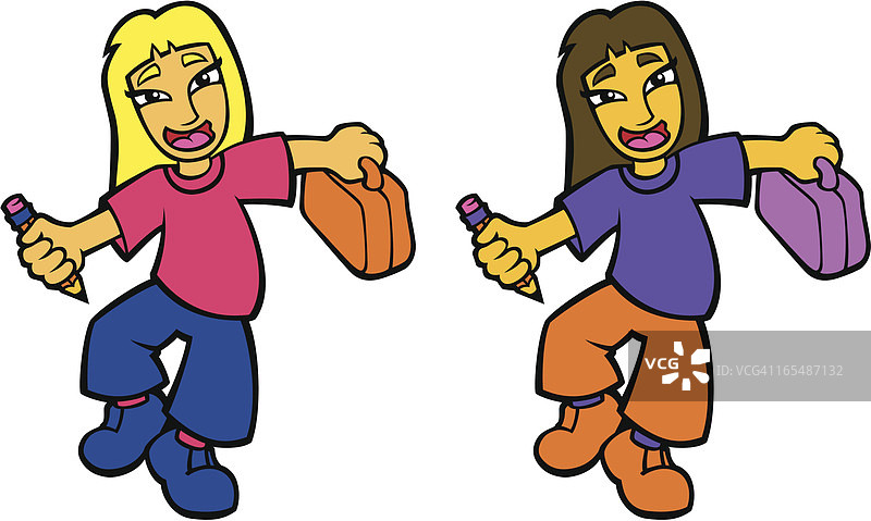 快乐的女学生图片素材