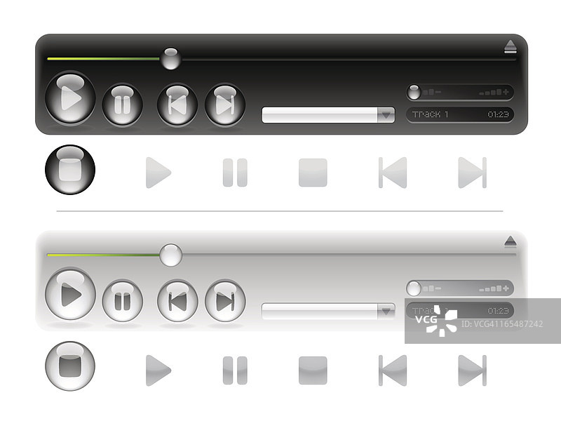 带播放条的媒体图标-精致版图片素材