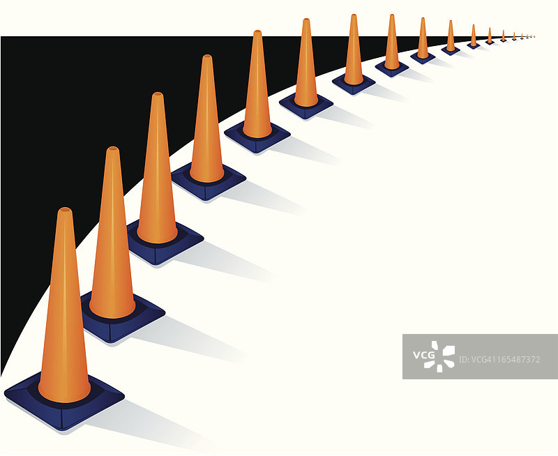 交通锥–道路施工图片素材