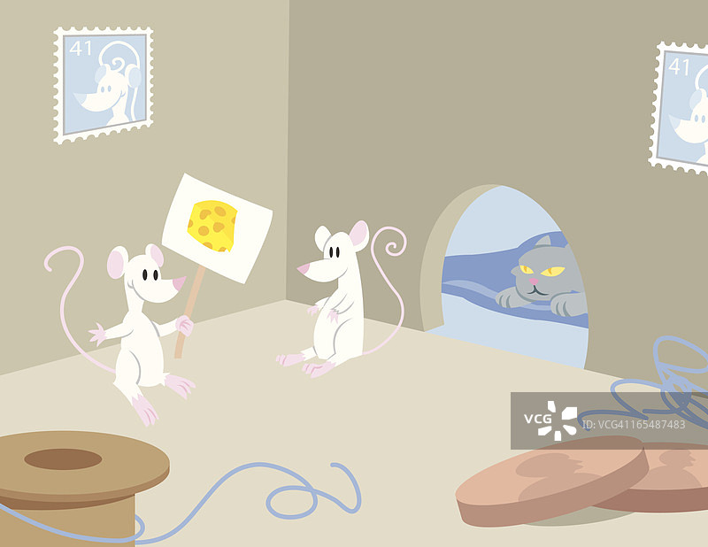 洞里的两只老鼠图片素材