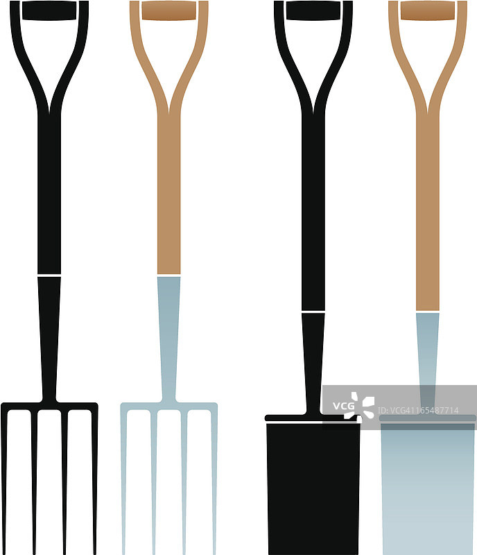 园林叉和铲子图片素材