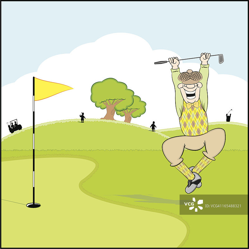 高尔夫一杆进洞背景图片素材