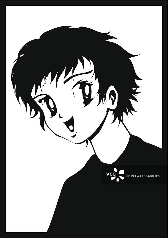 快乐的漫画少女图片素材