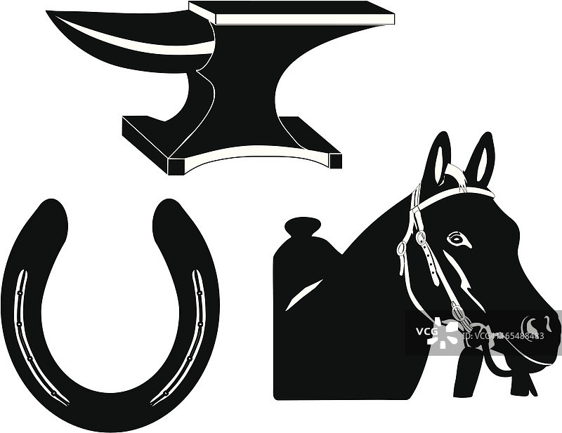 马蹄铁匠科学剪影图片素材