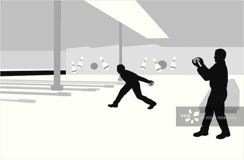 保龄球馆矢量剪影图片素材