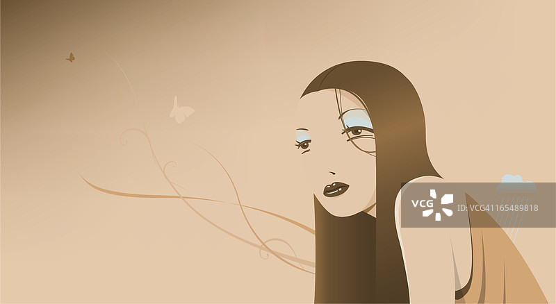 米色着装的女士图片素材