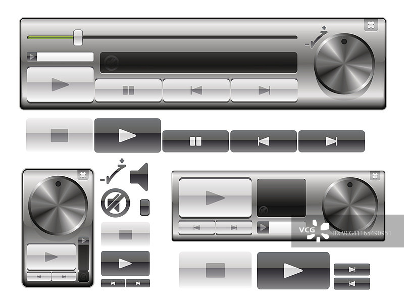 带播放器的复古媒体图标图片素材