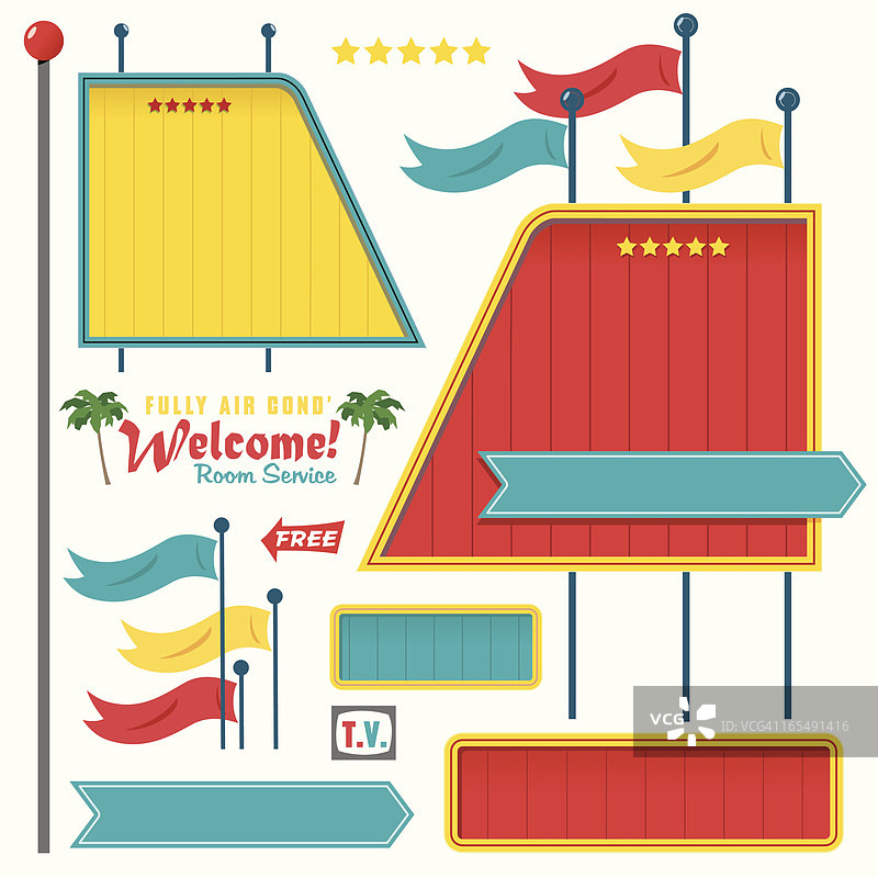 五十年代汽车旅馆标志图片素材