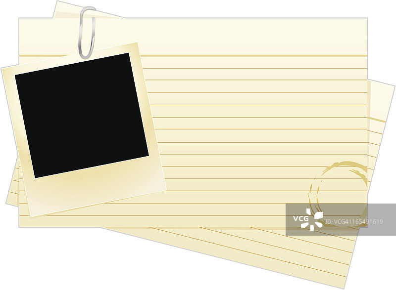 带有空白相框的索引卡图片素材