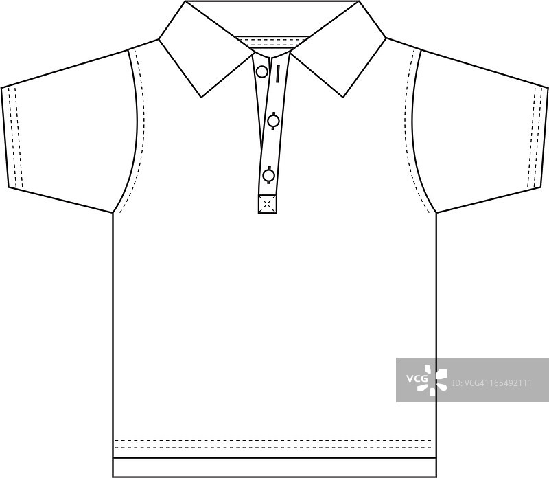 男童三粒扣 Polo 衫图片素材
