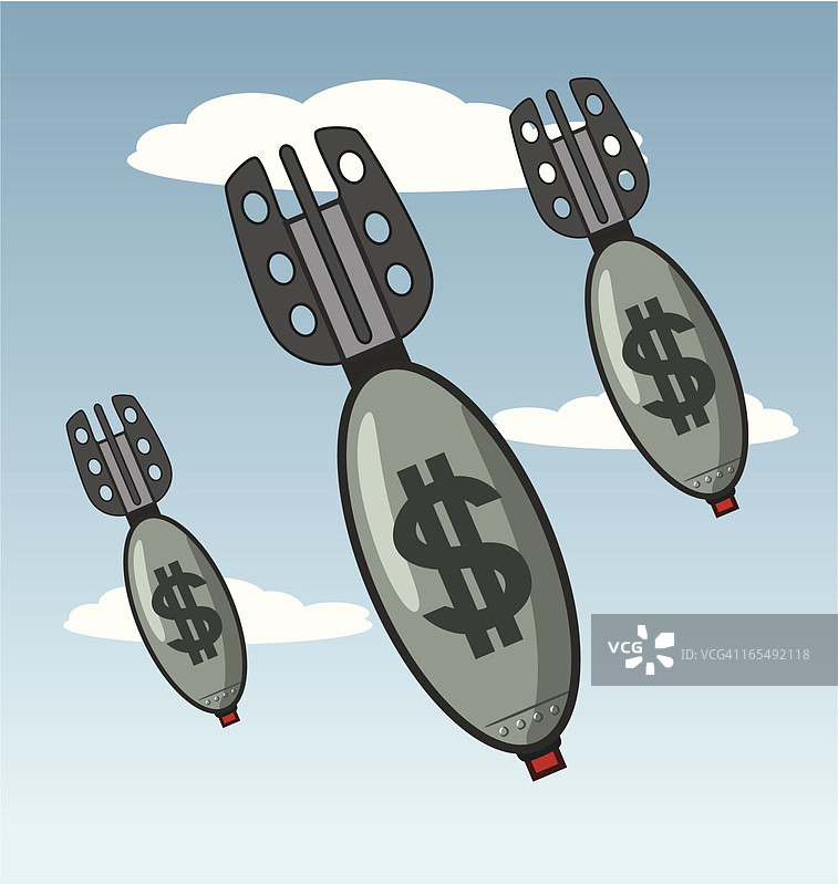 美元轰炸图片素材