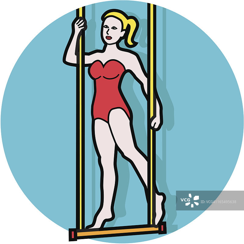 高空秋千表演艺术家图片素材