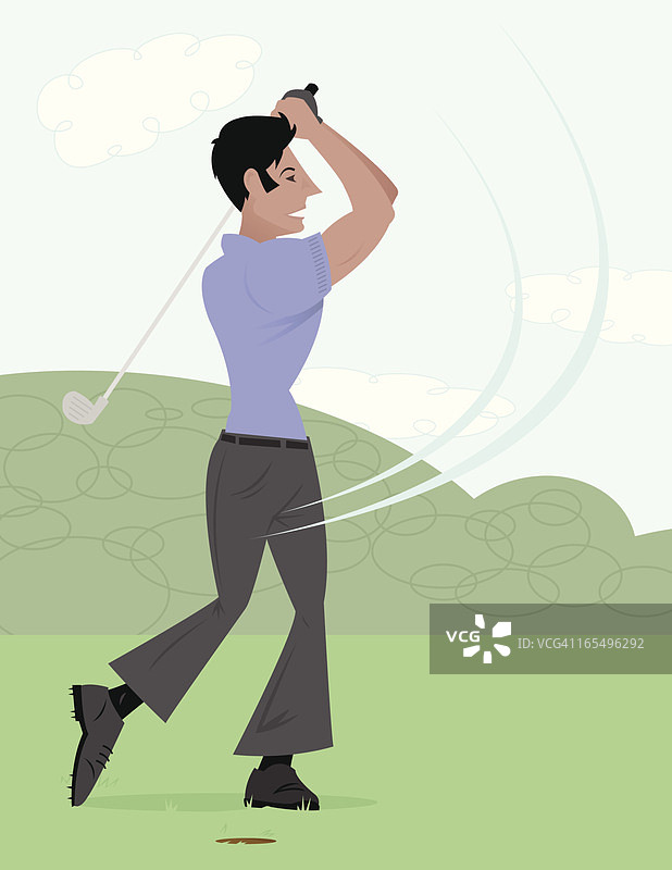 打高尔夫球的男人图片素材