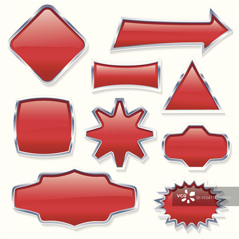 红色镀铬箭头图片素材