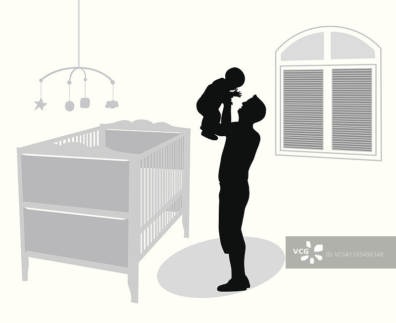 父与子矢量剪影图片素材