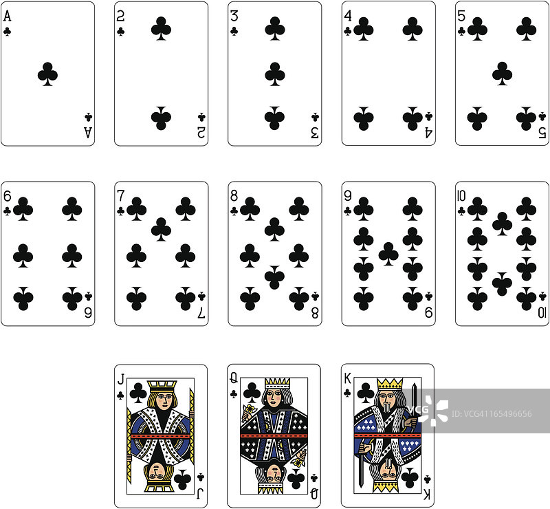 梅花扑克牌图片素材