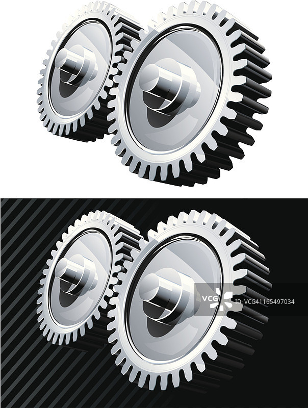 镀铬矢量齿轮银色图片素材