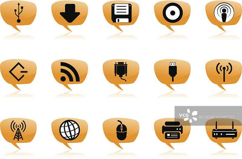 橙色气球图标图片素材