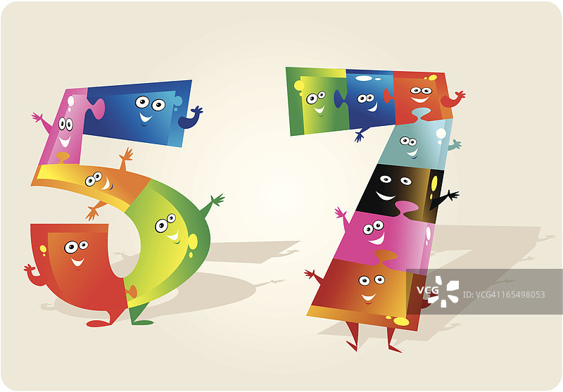 拼图数字5和7图片素材