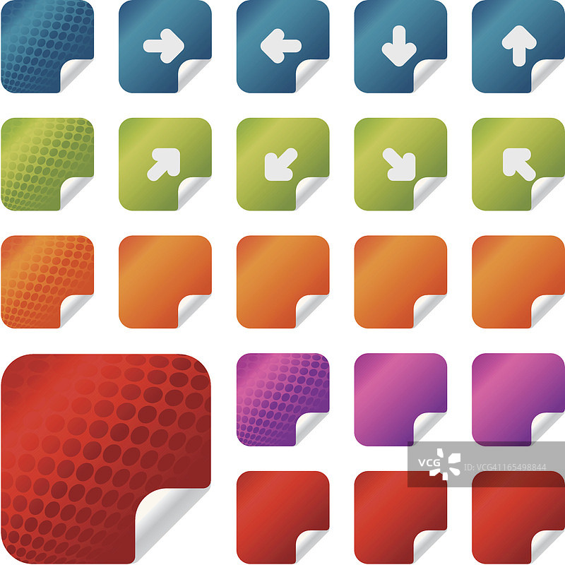 带箭头和圆点的不干胶标签图片素材