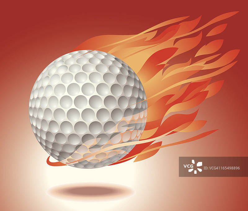 燃烧的高尔夫球矢量图图片素材