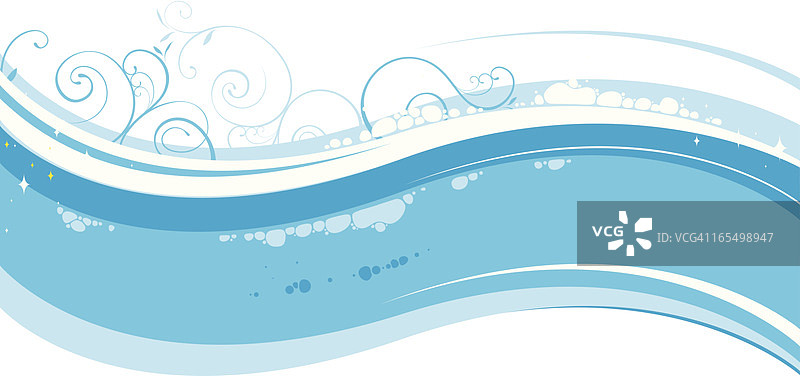 蓝色波浪图片素材