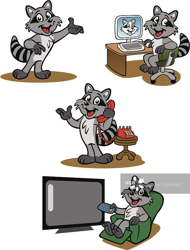 多媒体浣熊图片素材